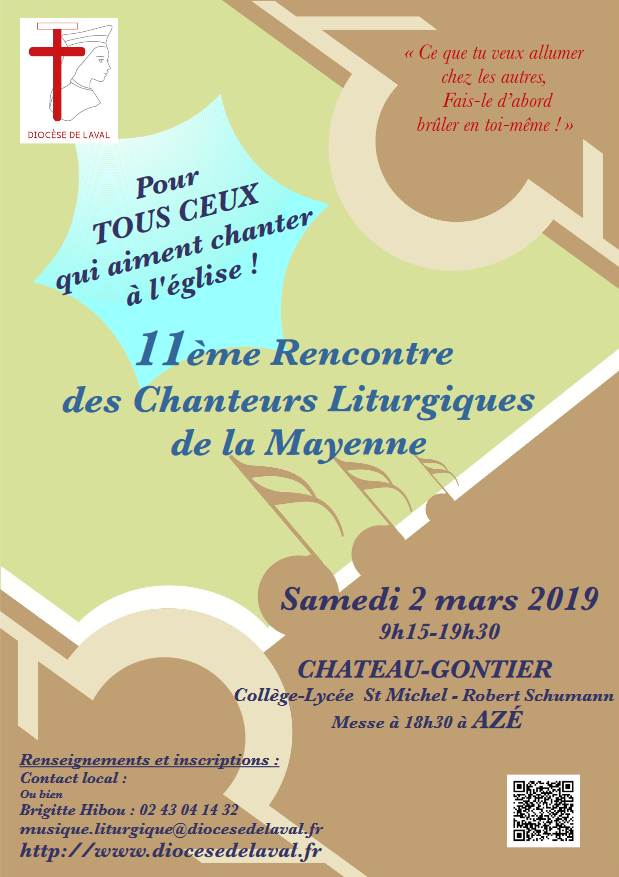 11ème Rencontre des Chanteurs Liturgiques de la Mayenne le 2 mars 2019 à Château-Gontier (53)