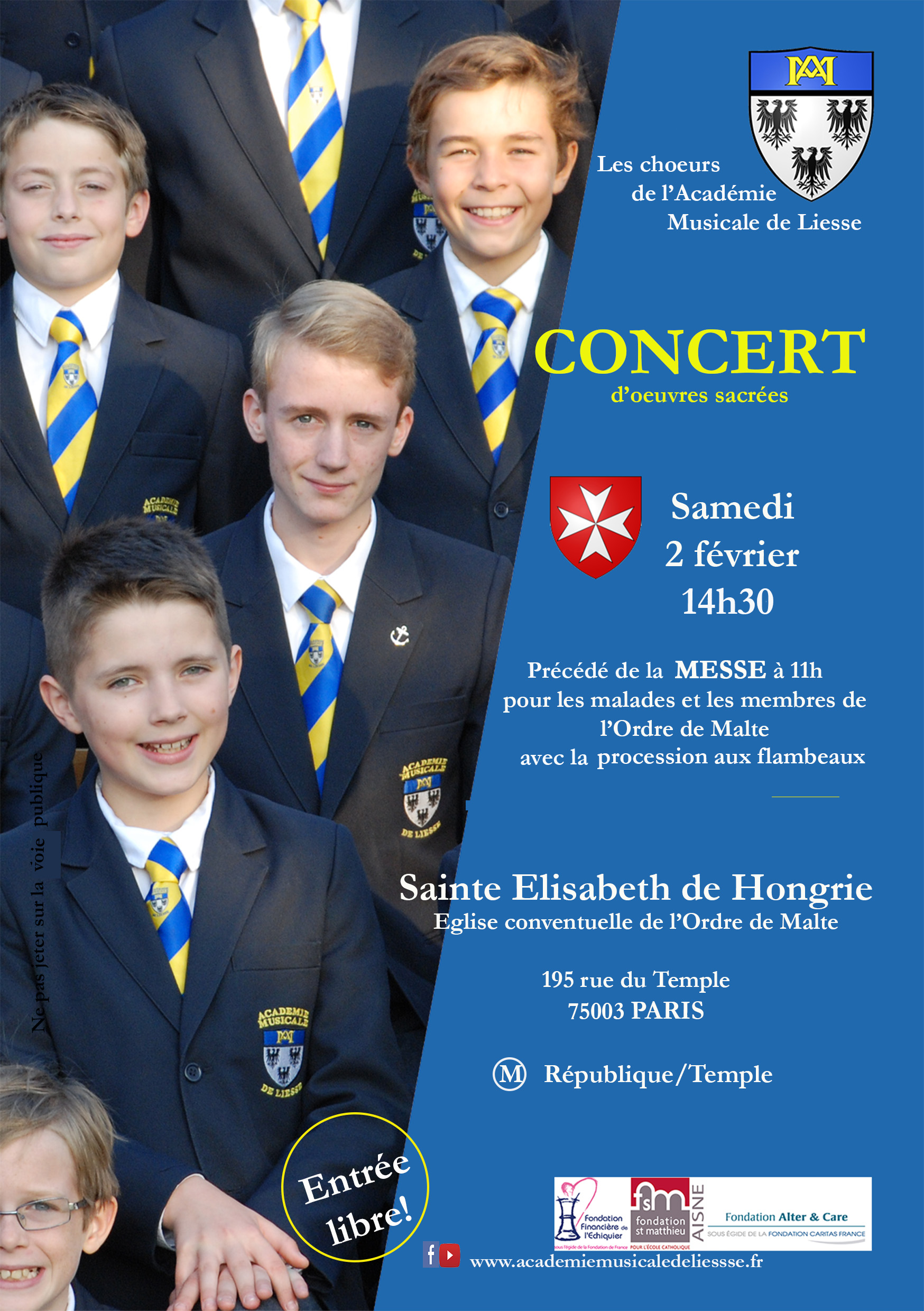Concert en l’église Sainte Elisabeth de Hongrie – Académie Musicale de Liesse le 2 février 2019 à Paris