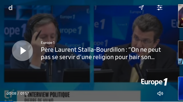 Interview du père Laurent Stalla-Bourdillon sur Europe 1