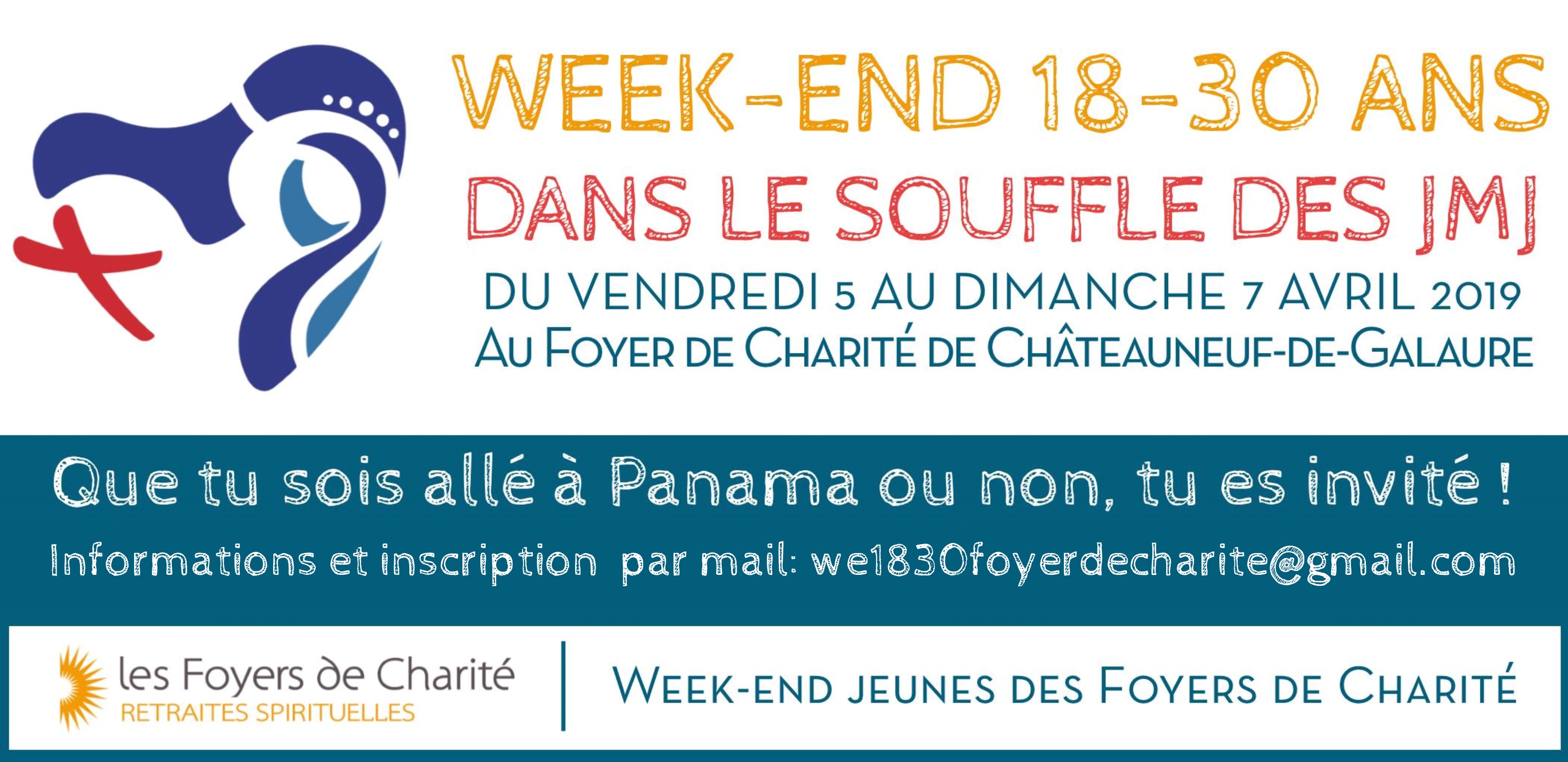 Week-end 18-30 ans dans le souffle des JMJ du 5 au 7 avril 2019 à Châteauneuf-de-Galaure (26)