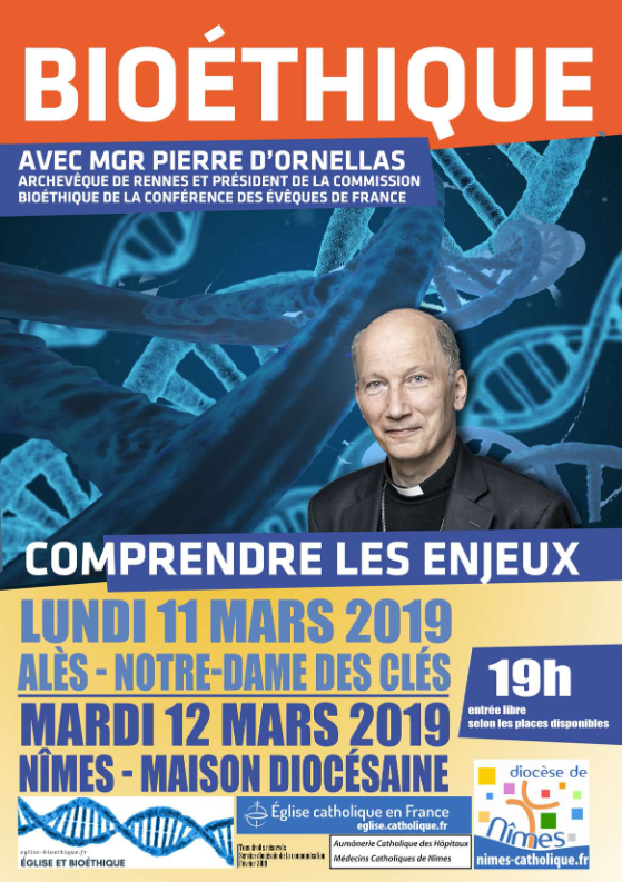 Bioéthique – Comprendre les enjeux – le 11 mars à Alès (30) & le 12 mars 2019 à Nîmes (30)
