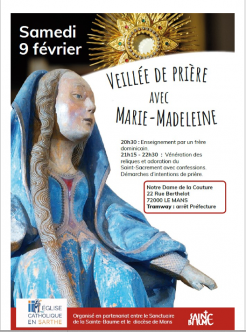 Soirée Miséricorde avec Sainte Marie Madeleine –  9 février 2019 – Notre Dame de la Couture au Mans (72)