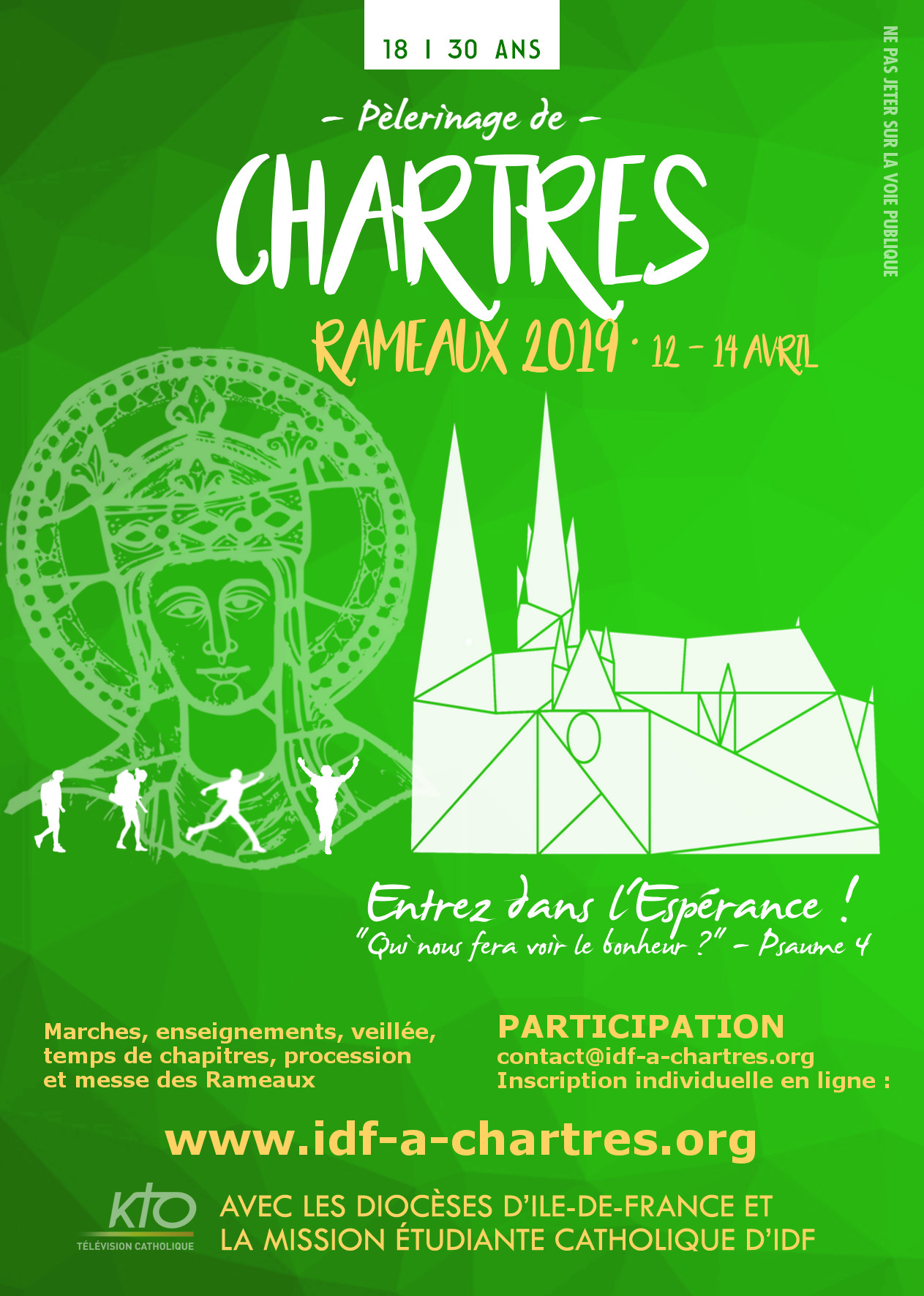 Pèlerinage de Chartres (28) des jeunes d’Île-de-France 2019 – du 12 au 14 avril