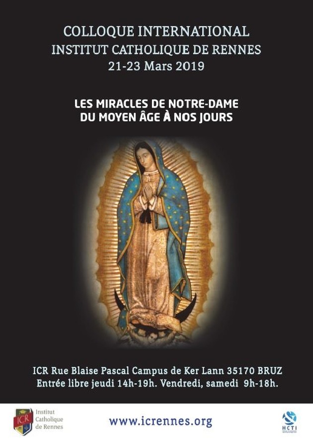 Colloque international “Les miracles de Notre-Dame” du 21 au 23 mars 2019 à Bruz (35)