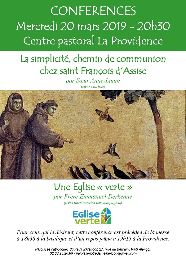 Soirée de carême – La simplicité – Eglise verte – le 20 mars 2019 à Alençon (61)