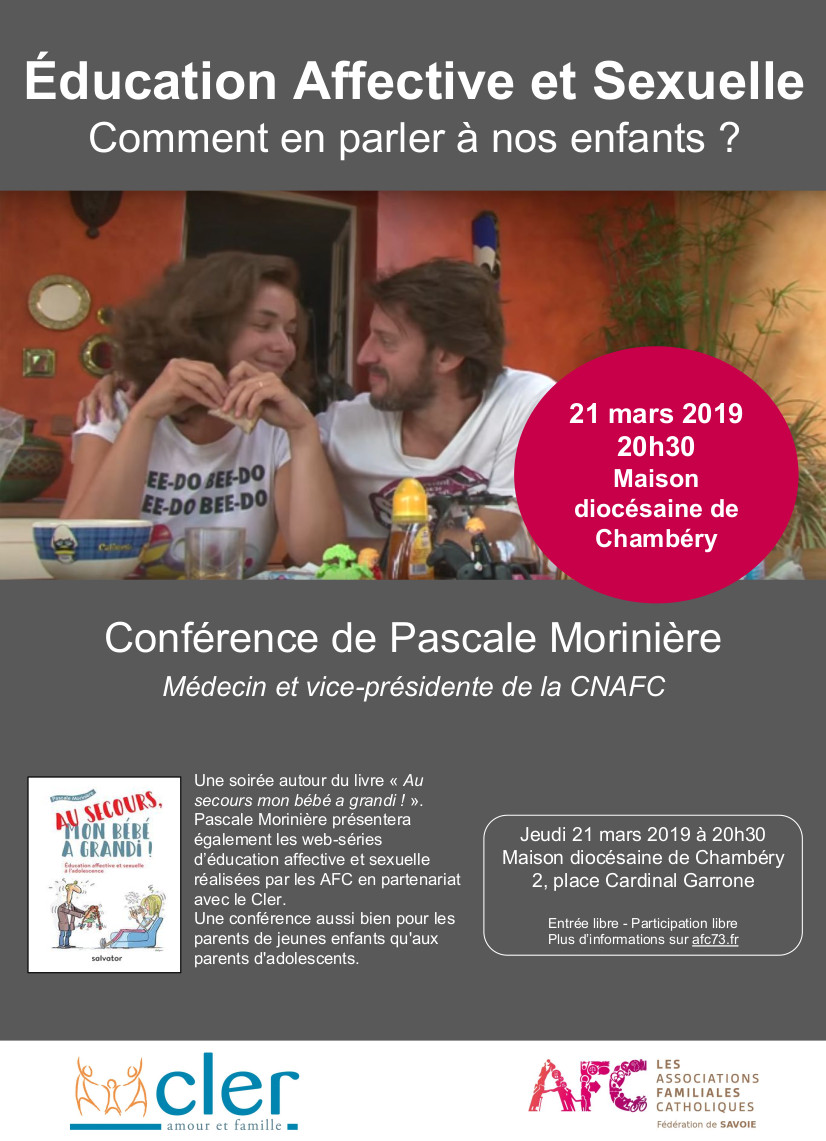 Education affective et sexuelle – Comment en parler à nos enfants ?  Le 21 mars 2019 à Chambéry (73)