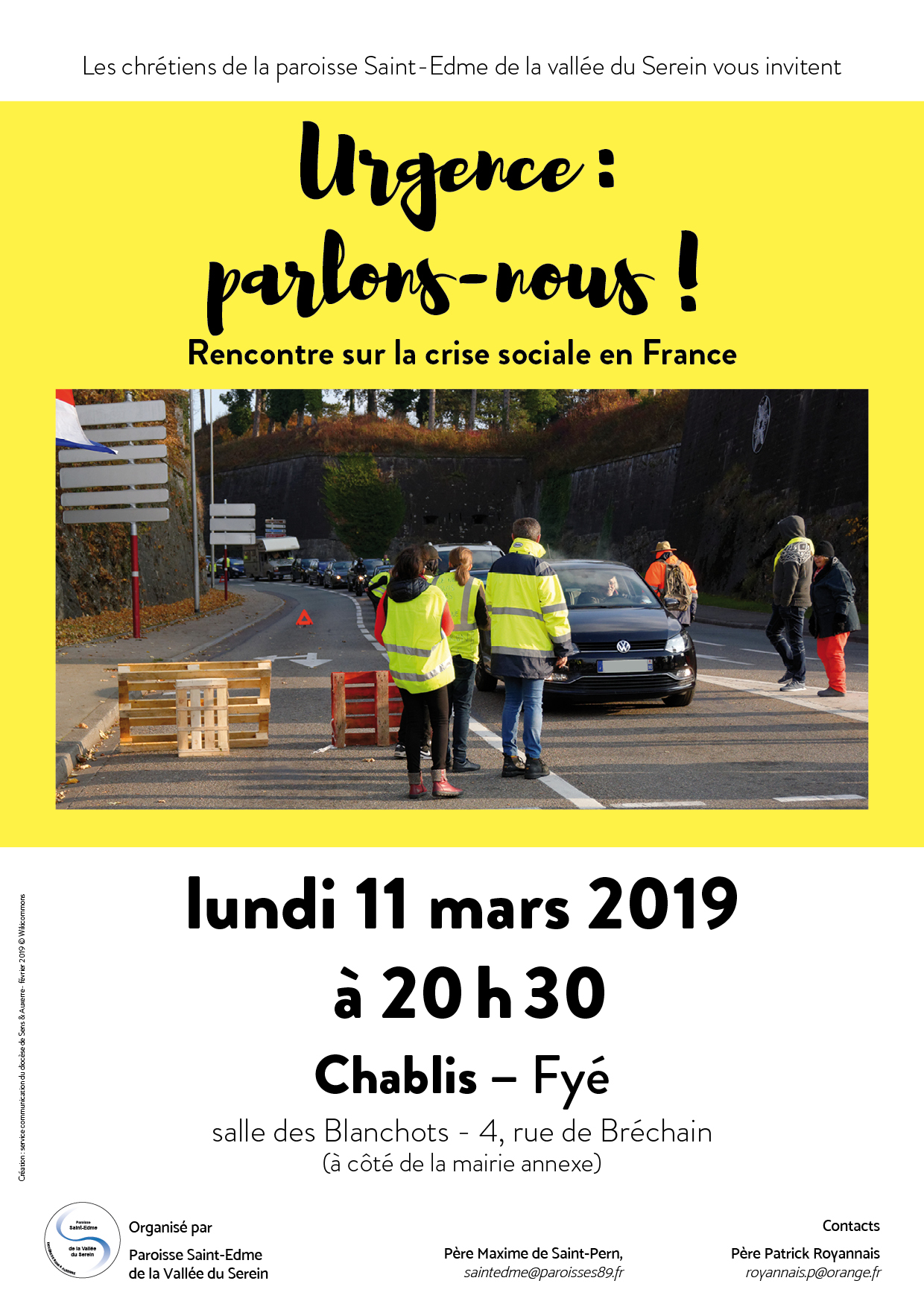 Urgence : parlons-nous ! Rencontre sur la crise sociale le 11 mars 2019 à Chablis-Fyé (72)
