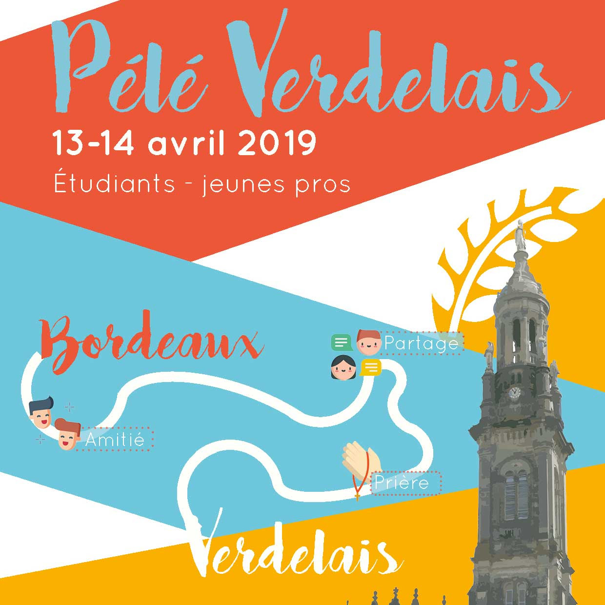 Pèlerinage des étudiants et jeunes professionnels Bordeaux (33)-Verdelais les 13 & 14 avril 2019