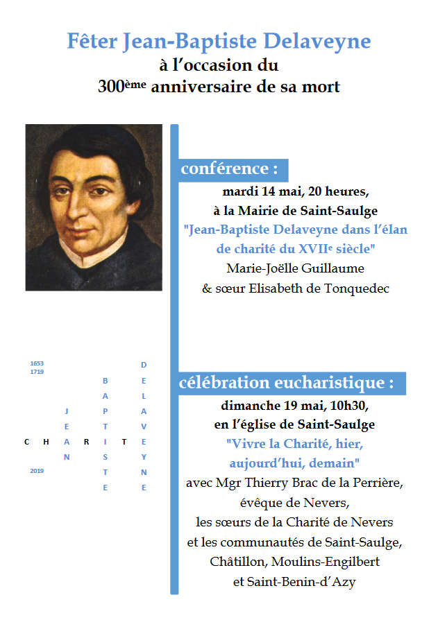 Fêter Jean-Baptiste Delaveyne les 14 et 19 mai 2019 à Saint-Saulge (58)