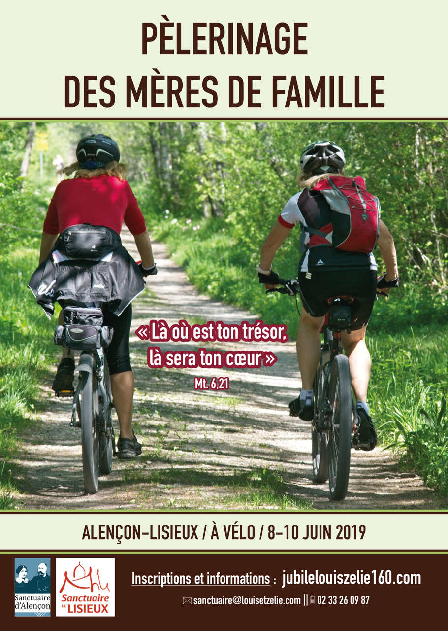 Pélé-cycle des mères de famille d’Alençon (61) à Lisieux du 8 au 10 juin 2019