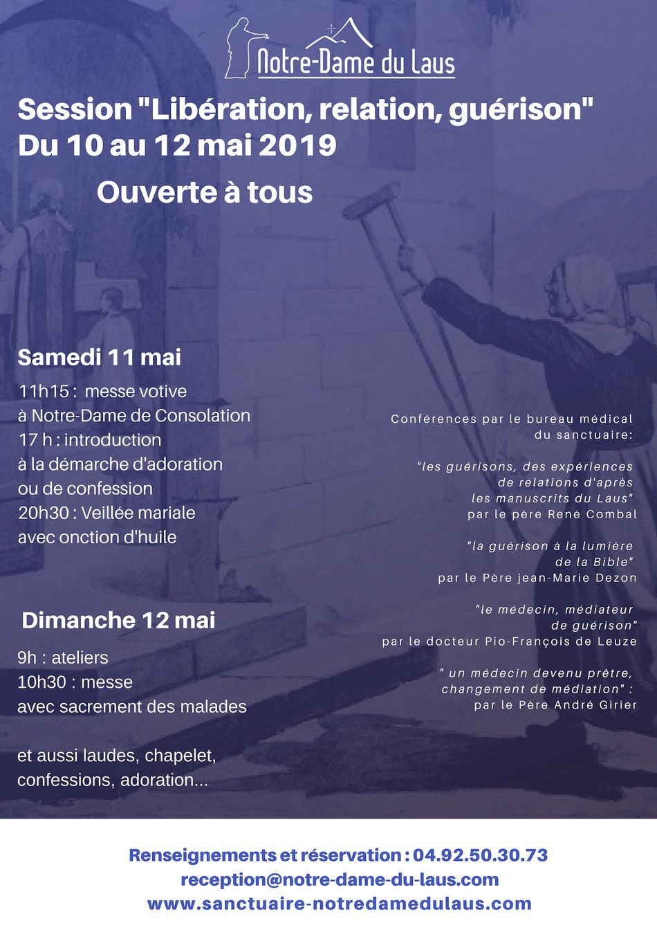 Session « Libération, relation, guérison : un chemin de vie! » du 10 au 12 mai 2019 au Sanctuaire Notre-Dame du Laus (05)