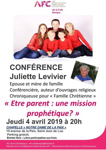 Conférence de Juliette Levivier sur « Être parent » le 4 avril à Saint-Jean-de-Luz (64)