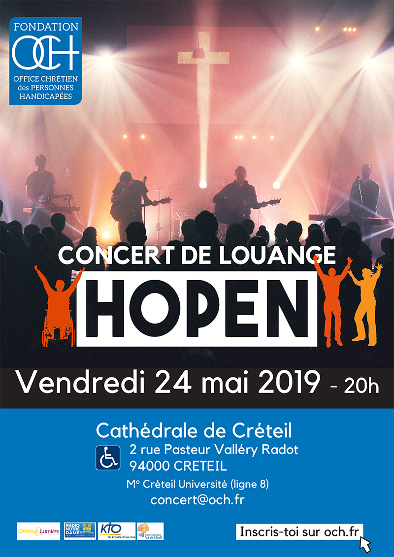 Concert de louange HOPEN le 24 mai 2019 à Créteil (94) avec la fondation OCH