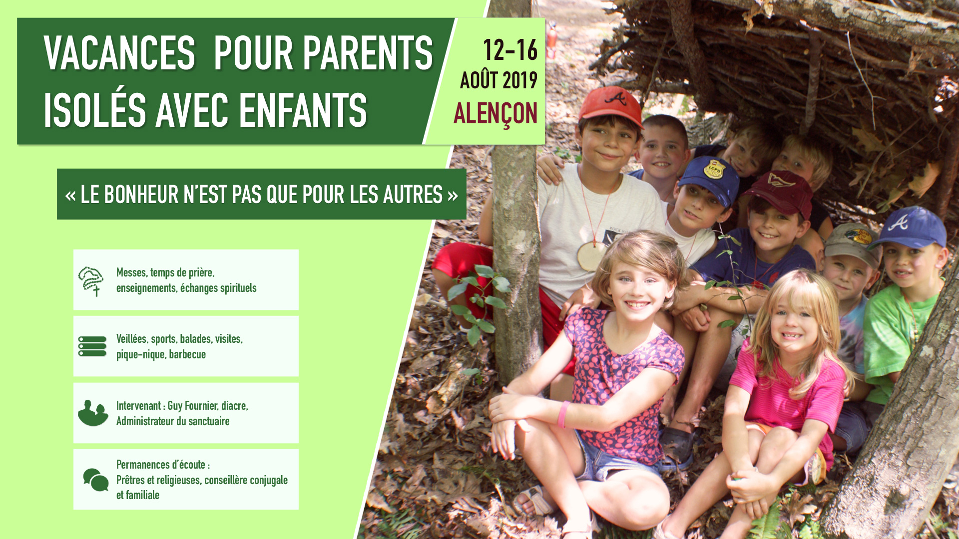 Vacances pour parents isolés avec enfants du 12 au 16 août 2019 à Alençon (61)