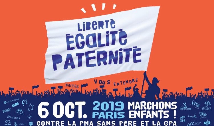 Dimanche 6 octobre 2019: mobilisation à Paris contre la PMA pour toutes