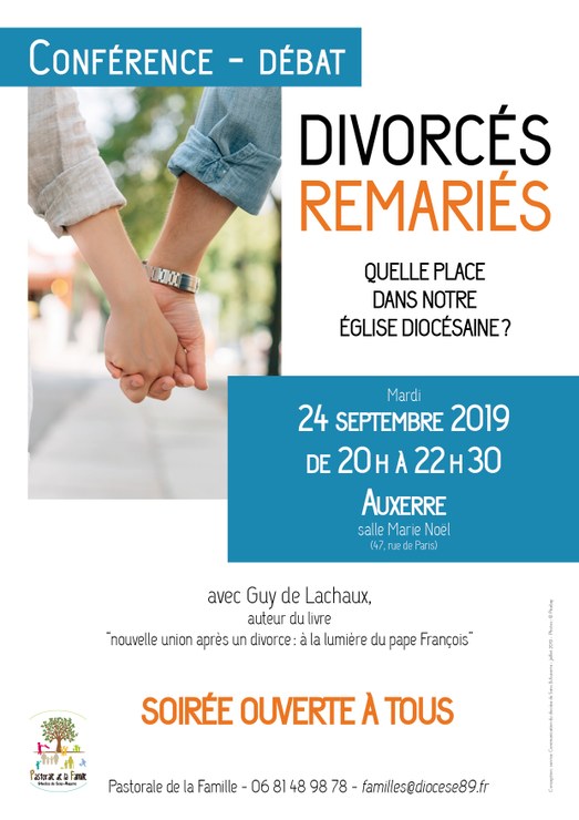 Divorcés-remariés : quelle place dans notre Église diocésaine ?  Conférence-débat le 24 septembre 2019 à Auxerre (89)