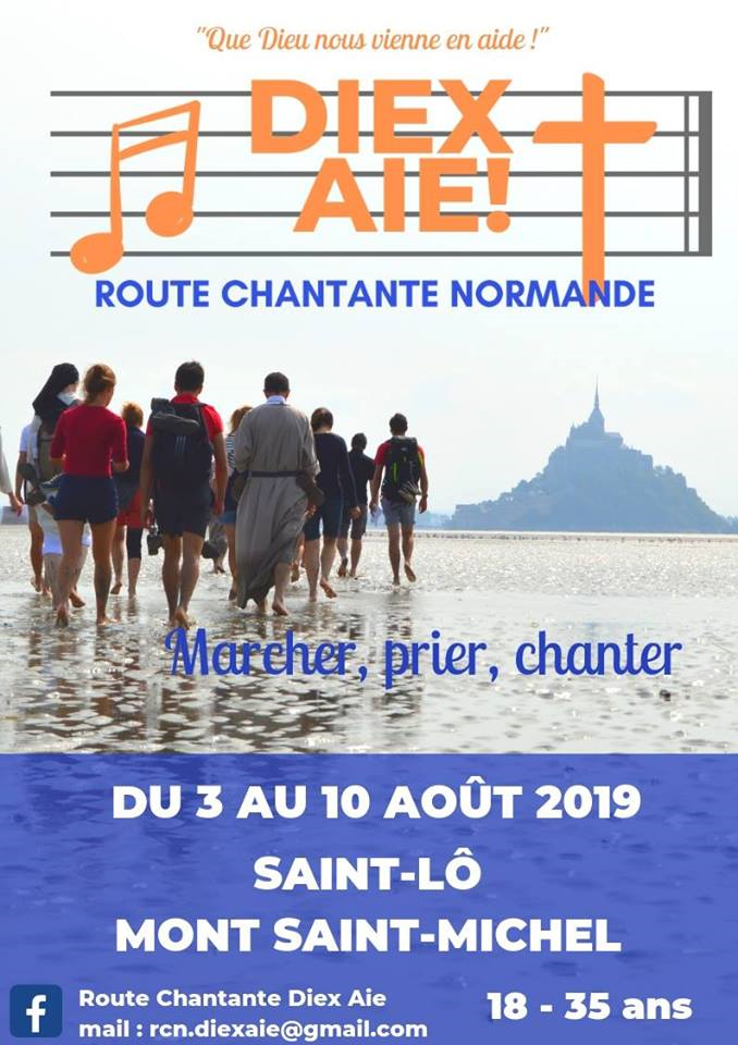 Route chantante normande (pour les étudiants et jeunes pros 18-35 ans) du 3 au 10 août 2019 de Saint-Lô (50) au Mont-Saint-Michel