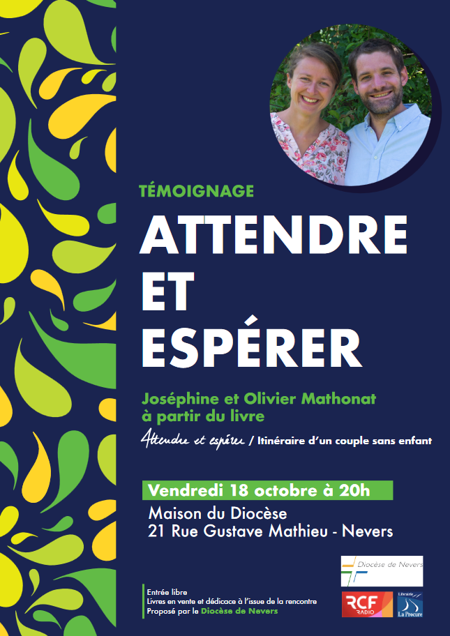 Conférence “Attendre et espérer – Itinéraire d’un couple sans enfant” le 18 octobre 2019 à Nevers (58)