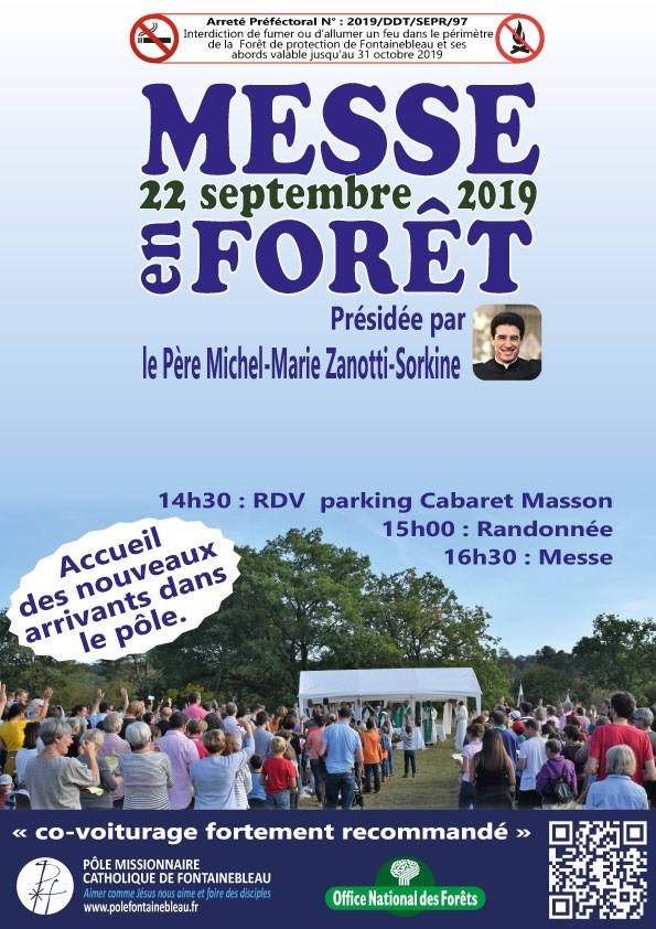 Randonnée et messe en forêt de Fontainebleau (77) le 22 septembre 2019 avec le Père Michel-Marie Zanotti-Sorkine