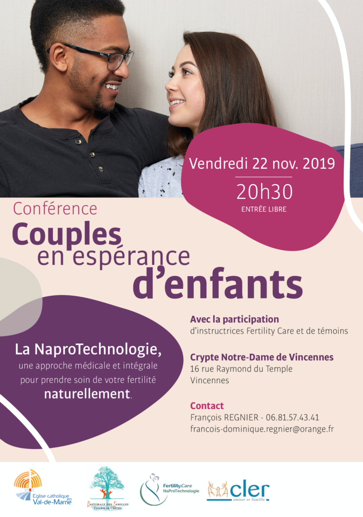 Conférence sur la NaProTechnologie pour les couples en espérance d’enfants – Le 22 novembre 2019 à Vincennes (94)