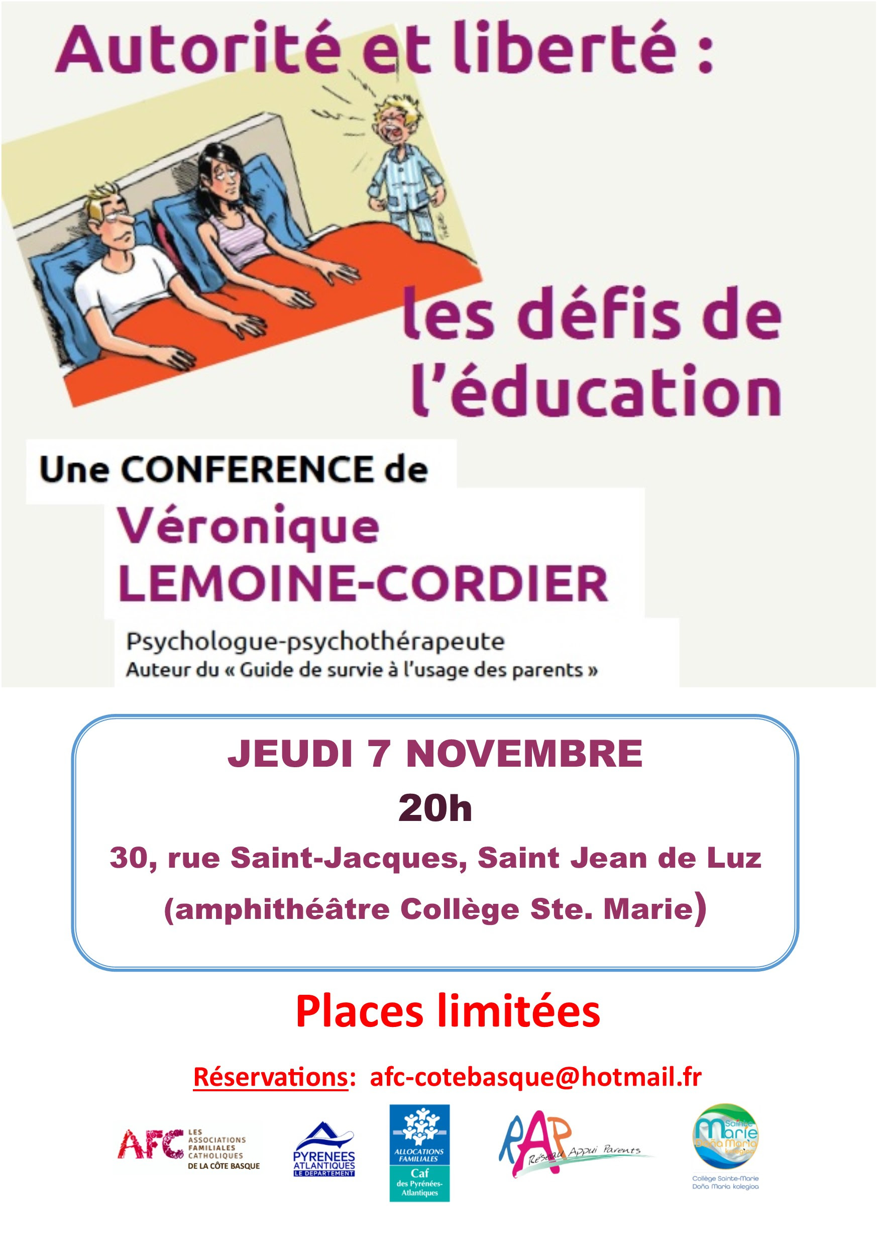 Conférence : « Autorité & liberté : les défis de l’éducation » le 7 novembre 2019 à Saint-Jean-de-Luz (64)