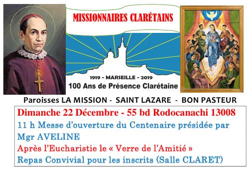 Centenaire de la présence clarétaine le 22 décembre 2019 à Marseille (13)