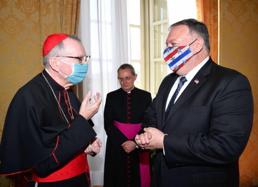 Rome : le cardinal Parolin rencontre Mike Pompeo