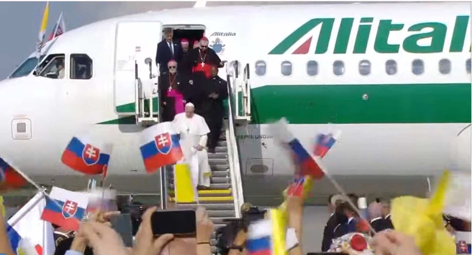 Arrivée du Pape François en Slovaquie