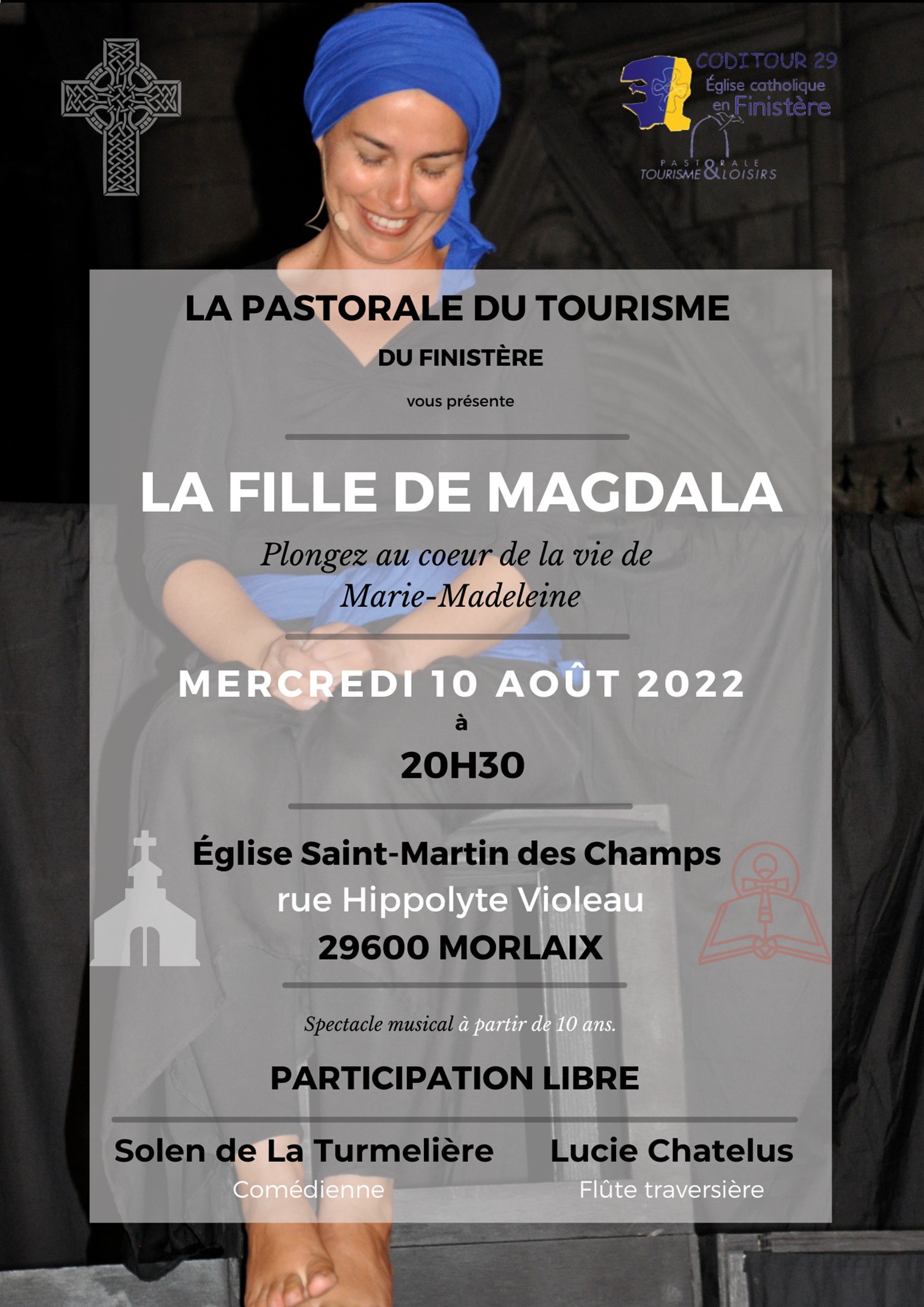 La Fille de Magdala, 10 août 20h30, église Saint-Martin de Morlaix (29)