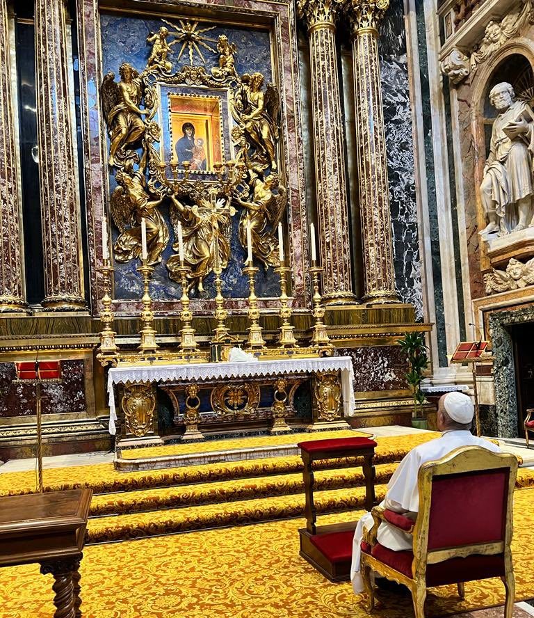 Basilique Sainte-Marie Majeure: le Pape a prié ce matin pour son voyage à Marseille