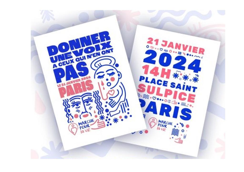 Départ de la marche pour la vie du dimanche 21 janvier 2024 de la place Saint-Sulpice