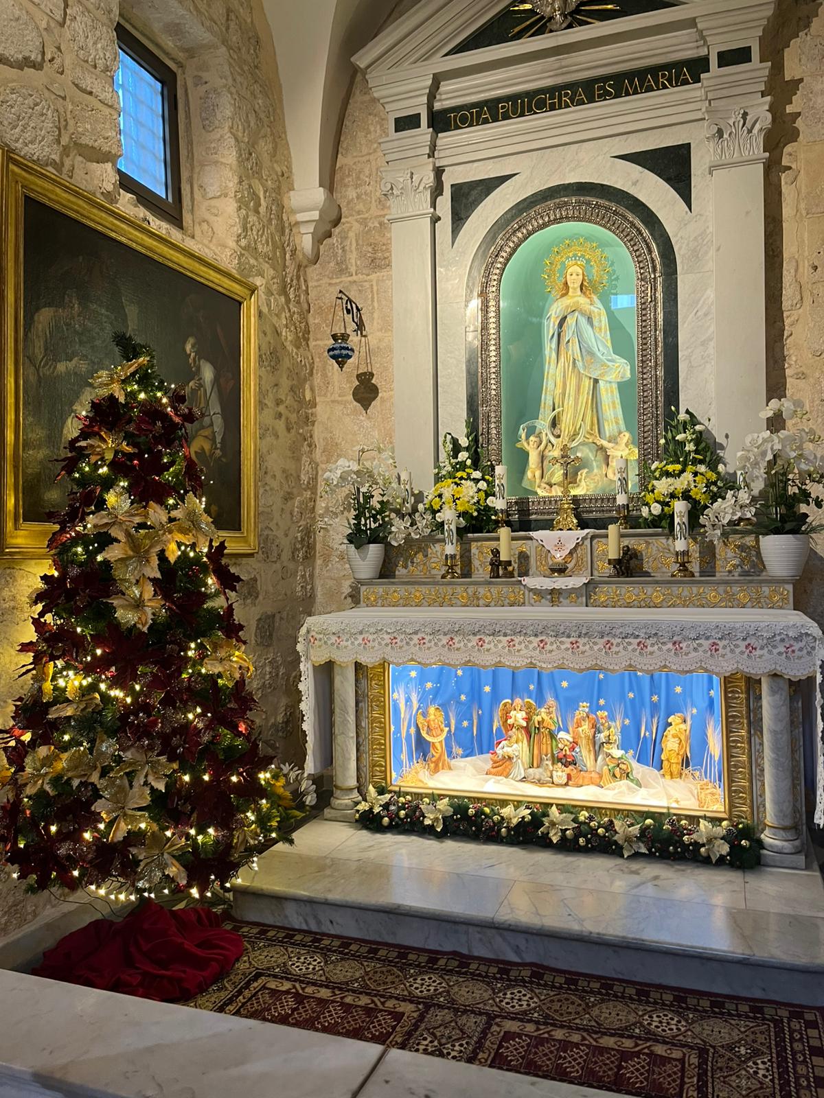 Célébration de la messe de minuit à Bethléem