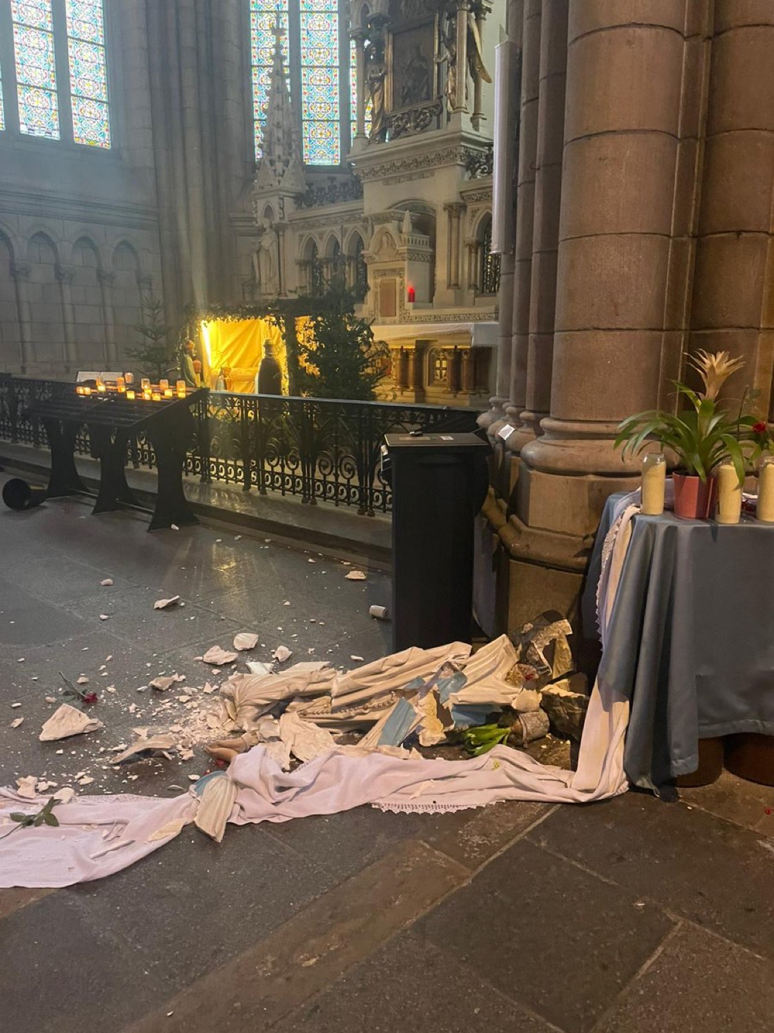 Rennes: la basilique Saint-Aubin vandalisée