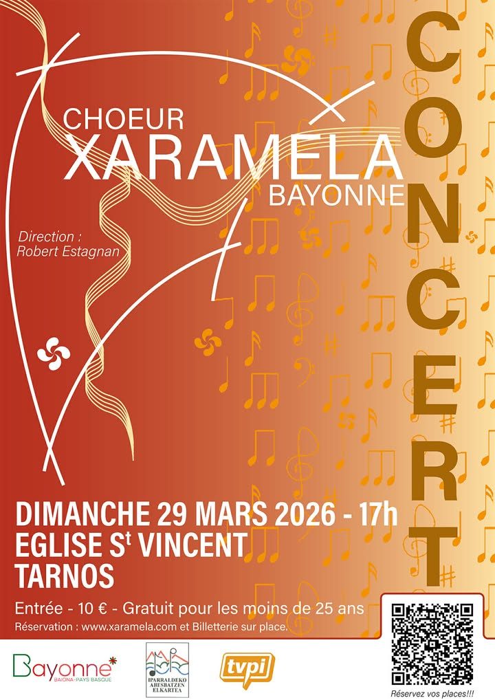 Coeur Xaramela à l’église Saint-Vincent de Tarnos le dimanche 29 mars à 17h